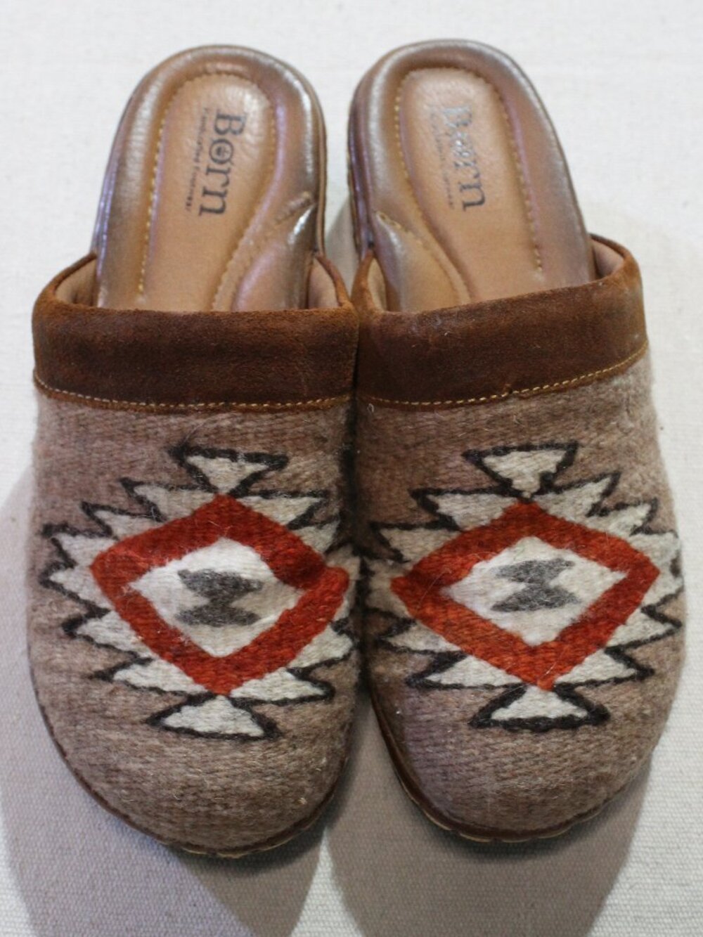 Born Bandy Clog, Slip On Mule, Southwestern, Sz 8 /39